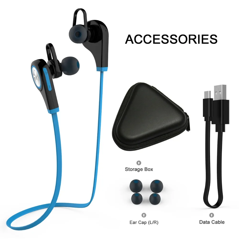 TOPROAD Беспроводные спортивные Bluetooth наушники Портативная стерео гарнитура с
