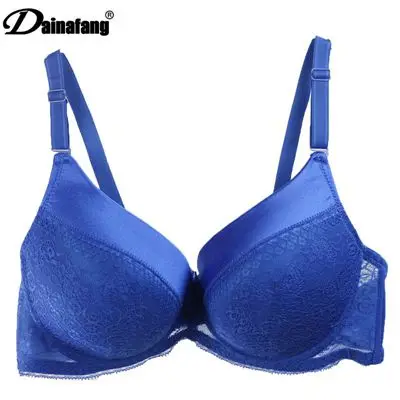 Sapphire Blue Бренд Dainafan, сексуальный кружевной бюстгальтер пуш-ап для женщин, интимный CD Большой бюстгальтер, костюм с вышивкой, богатое и благородное нижнее белье - Цвет: Sapphire Blue