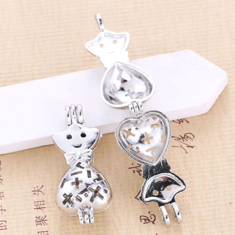 6 шт яркие серебряные снежные куклы с открытой клеткой медальон эфирный аромат