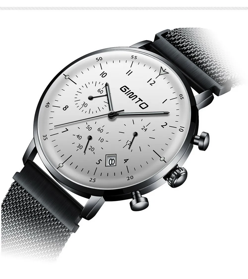 Reloj hombre GIMTO Топ бренд класса люкс для мужчин часы ультра тонкий Дата наручные часы сталь Водонепроницаемый спортивные часы повседневное кварцевые часы