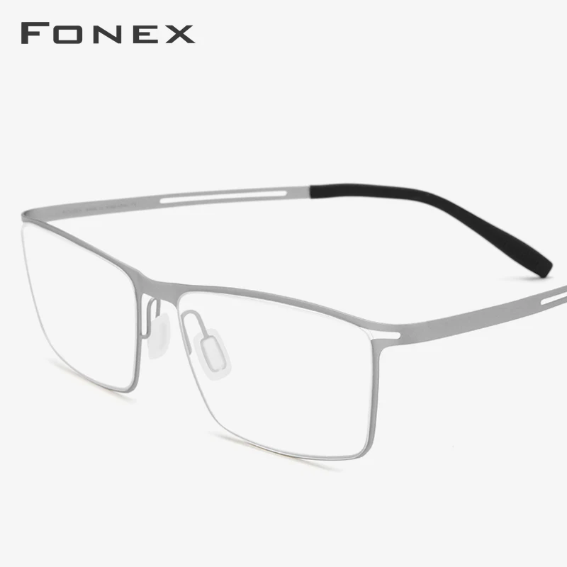 FONEX, эластичные титановые очки, мужские очки по рецепту, оправа для очков, Ультралегкая оптическая оправа для близорукости, Безвинтовые очки 874
