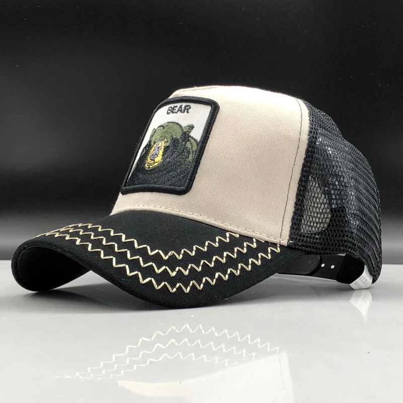 Бейсболка для мужчин и женщин летняя сетчатая бейсболка с вышивкой косточками