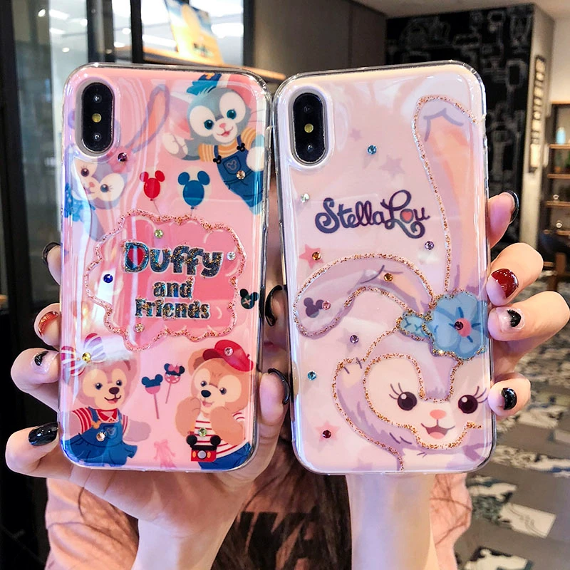 Для iphone XS max XR X bling Duffy shellieway мягкий чехол для 8plus 7plus 6SP 7 8 6 6S милый блестящий +