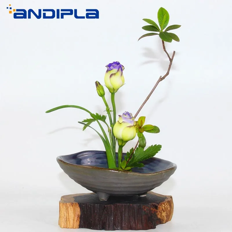 Винтажный горшок Zen Ikebana для грубой керамики Настольная Ваза гидропоники
