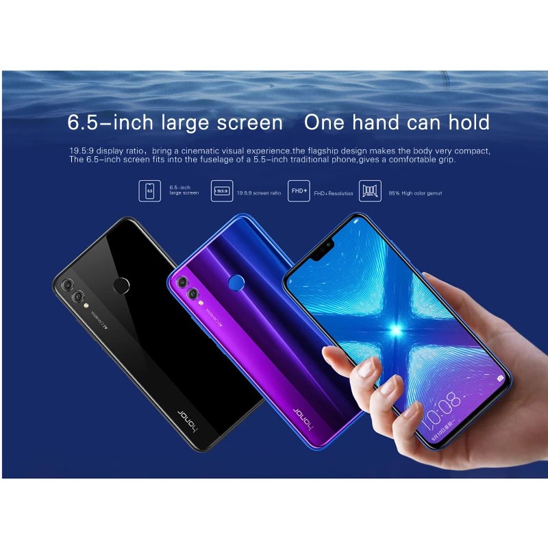 Смартфон huawei honor 8X, 4G, 6,5 дюймов, Android 8,1, Kirin 710, четыре ядра, 3750 мА/ч, двойная задняя камера, 20 МП, 4 Гб ram, 64 ГБ rom