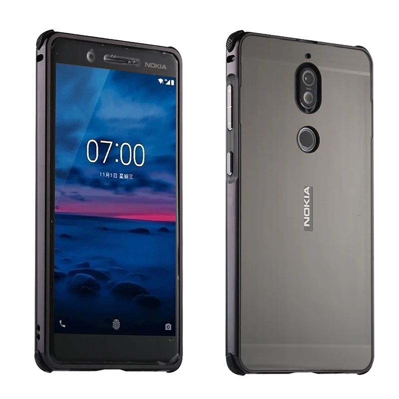 Для Nokia 6 7 Plus 8 чехол Гибридный 2 в 1 Броня Капа Алюминиевый металлический бампер