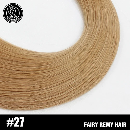 #27 Фея remy волосы 100 г/шт. 20 дюймов Remy человеческие волосы утка темно-коричневый прямые волосы европейского типа наращивание клубника блонд плетение пучок - Цвет: #27