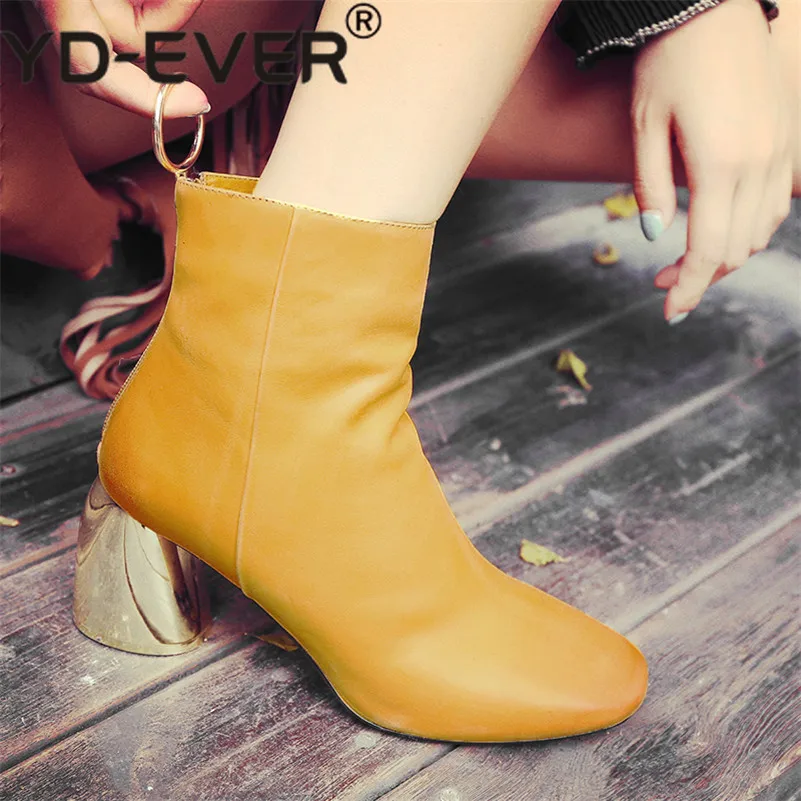 YD EVER Брендовые женские ботильоны на высоком каблуке вечерние классические