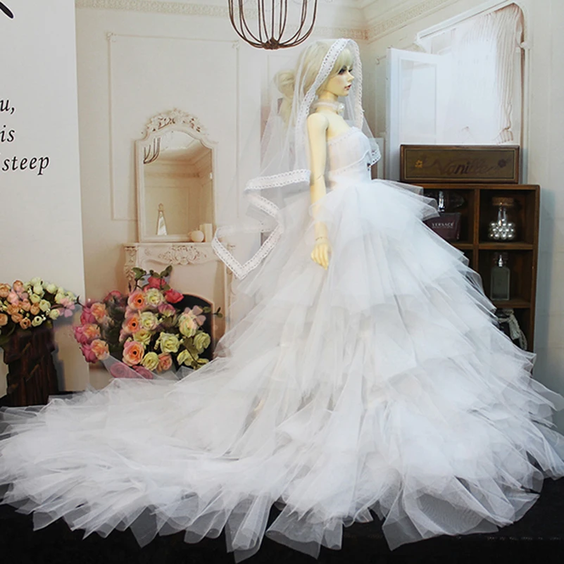 Свадебное платье вечернее кукла аксессуары 1/3 1/4 BJD Кукла одежда принцесса SD MSD