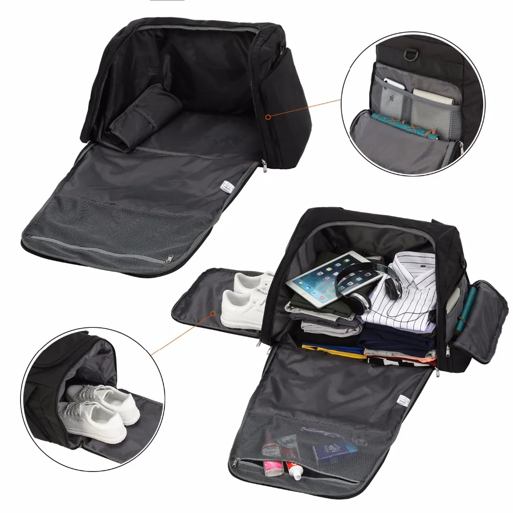 저렴한 GONEX-60L 휴대용 여행 더플백, 대용량 수하물, 편리한 야외 여행, 주말 휴가, 청소년 스타일