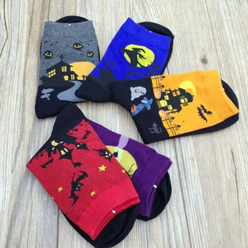 Новая мода книги по искусству хлопок носки Хэллоуин живопись характер узор для