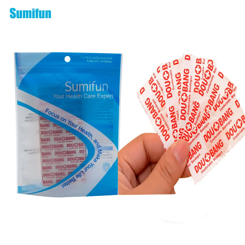 Sumifun 100 шт./лот, Круглый пластырь для лечения ран, стерильные наклейки для гемостаза, повязки для первой помощи, лечебный клейкий бинт C694