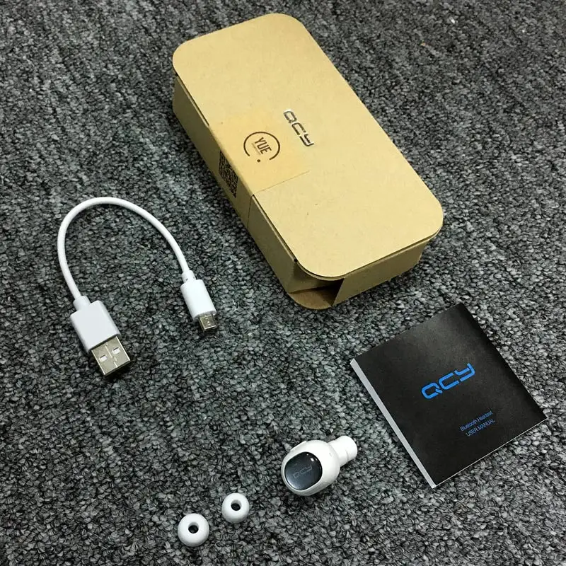 QCY Q26 Английский голос гарнитура бизнес bluetooth наушники беспроводные наушники мини невидимый звонок наушник с микрофоном - Цвет: Q26 mono white