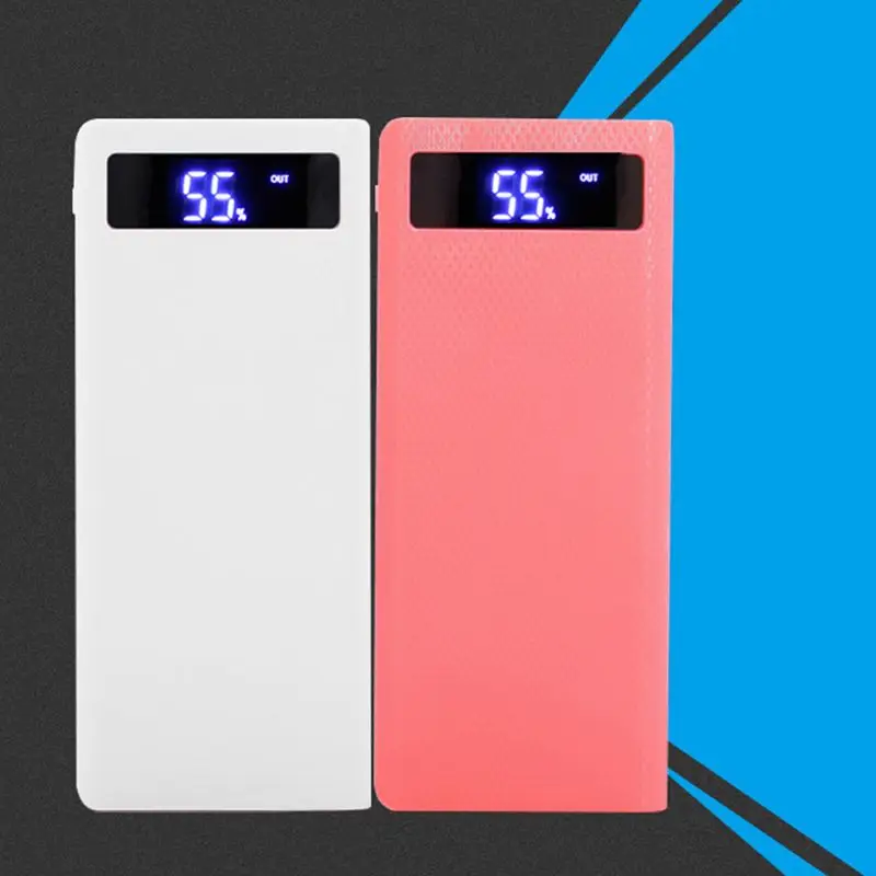 3 порта вход двойной USB выход Светодиодный светильник 8x18650 батарея DIY банк питания