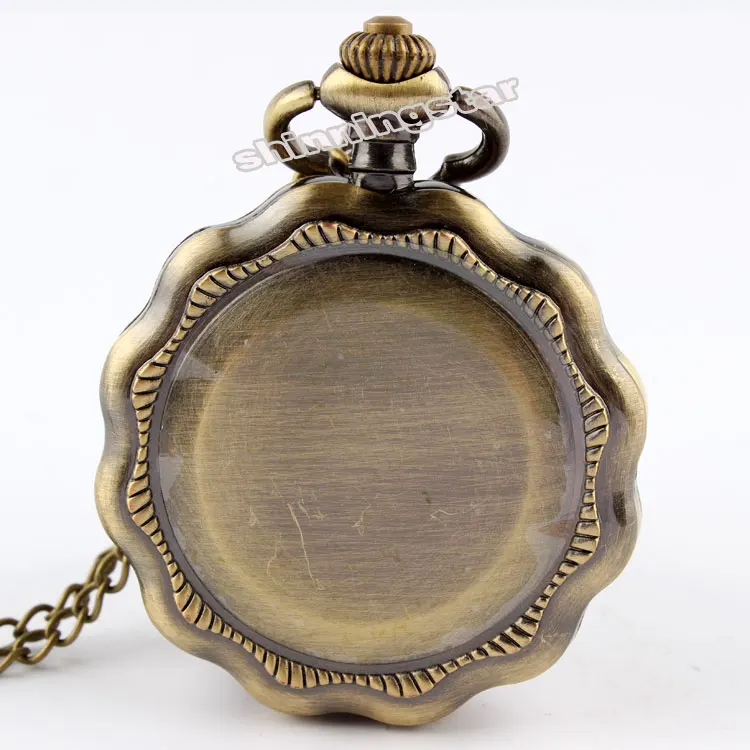 Винтажные карманные часы в стиле стимпанк с бронзовым подсолнухом Модные полые