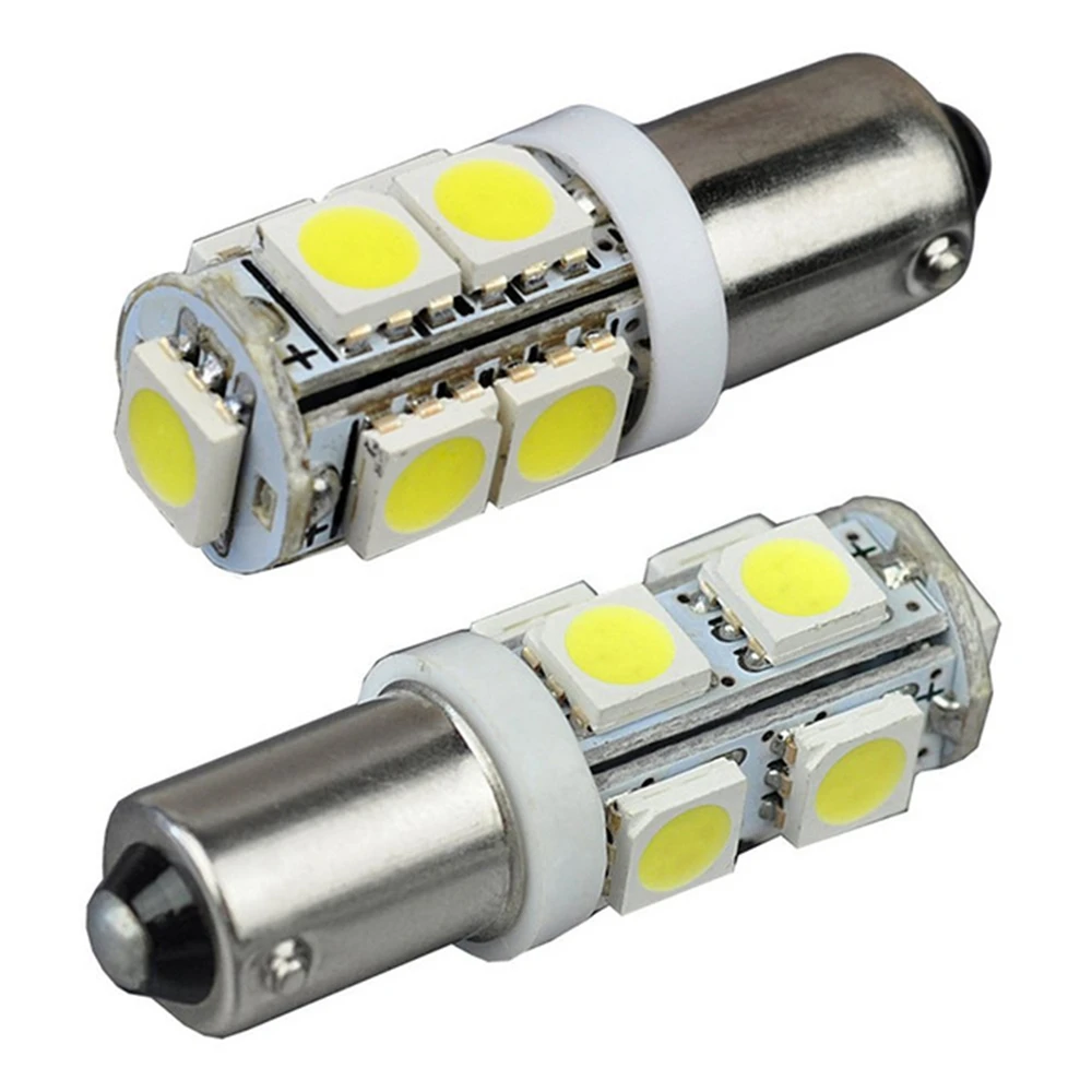 YSY 100 шт./лот авто светодиодные лампы ba9s 9SMD 5050 T4W 9LED белый 24В внутреннее внешнее