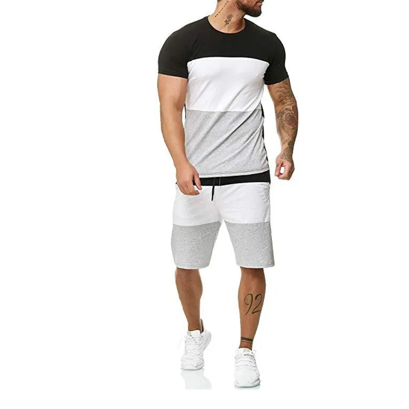 2019 новый мужской комплект в стиле пэчворк Беговые брюки для мужчин летняя