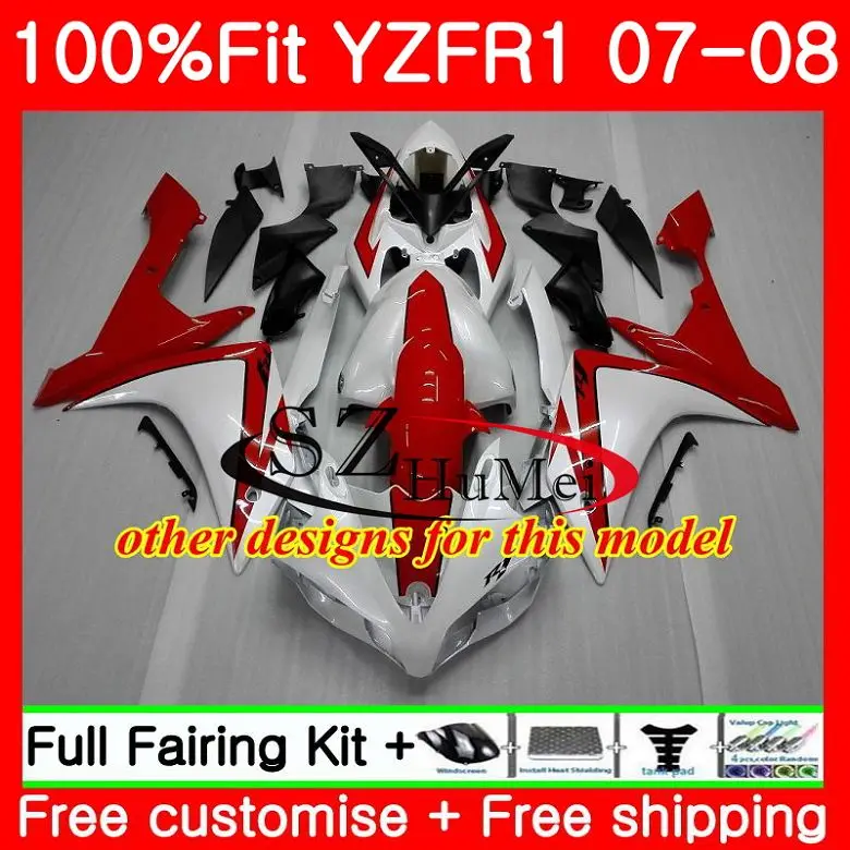Впрыска боди для YAMAHA YZF R1 1000 R 1 07 08 64SH18 YZF1000 YZFR1 Топ Синий Черный 2007 2008 обтекатель|body