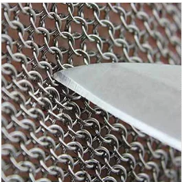 

22cm spring /sleeve chain mail glove stainless steel mesh glove cutting proof for poutry glove extended cuff m