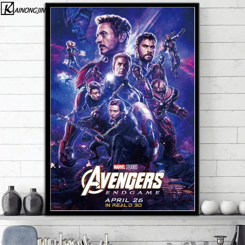 Горячие постеры и принты Marvel кинематографическая Вселенная коллаж Мстители художественный плакат marvel End игра Настенная картина холст живопись - Цвет: 009