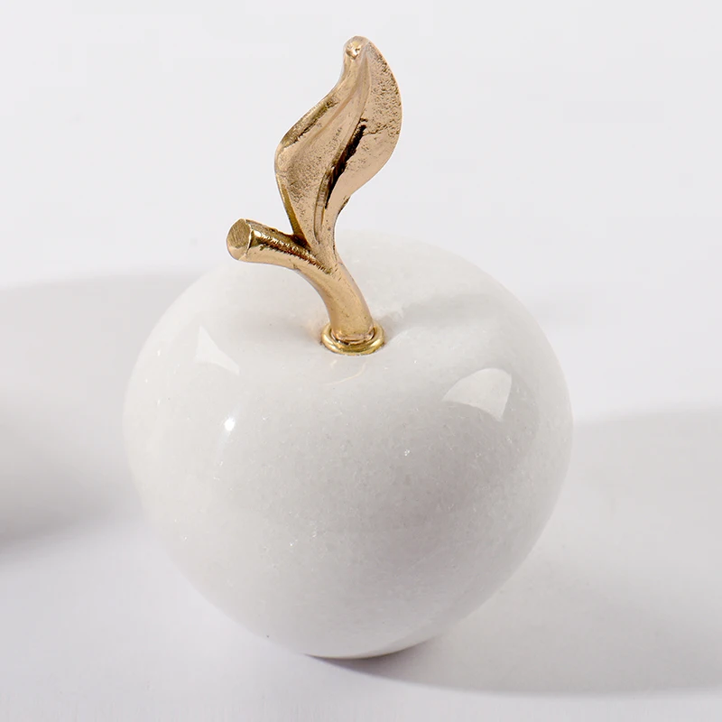 15x9.5cm Apple Мраморные фрукты Груша Яблоко украшения дома аксессуары гостиная офисный Настольный ТВ шкаф Креативные украшения медный Декор - Цвет: 15x9.5cm Apple