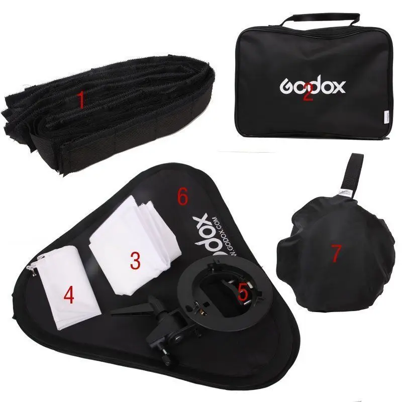 Godox 60x60 см 24 &quotсотовый софтбокс с решеткой + s образный Кронштейн для вспышки Bowens