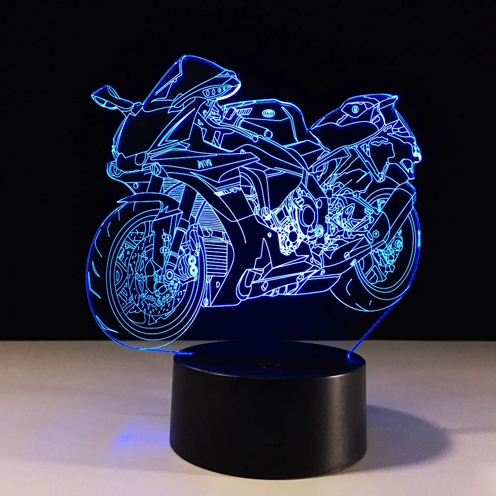 Светодиодная Ночная лампа 3D Fast &amp furight 8 для мотоциклов цветная Настольная с