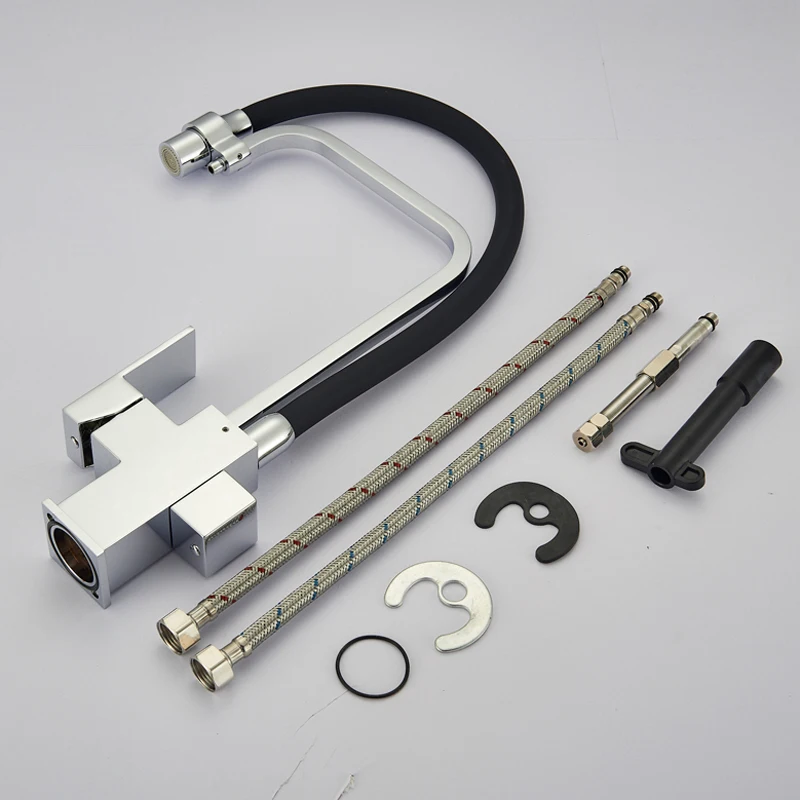 Хромированный смеситель для кухонной раковины 3 ходовой поворотный кран из