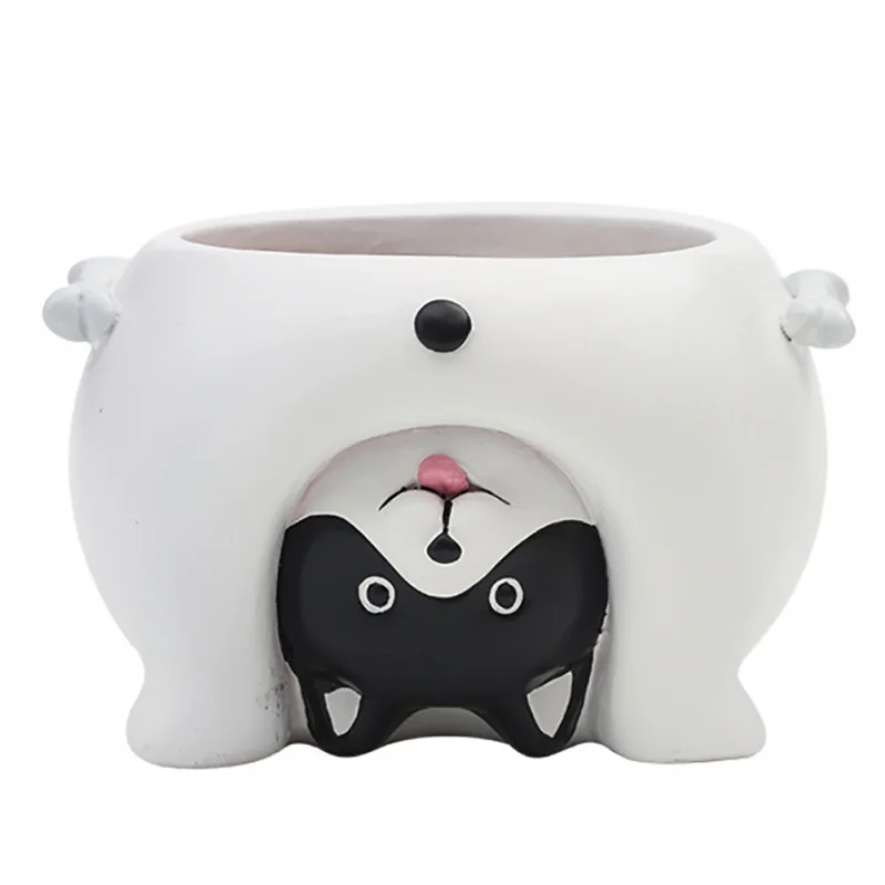 Фиолетовый 1 шт. вверх дном животное смолы плантаторы для суккулентов Kawaii милые мини-горшки для цветов для рабочего стола домашний сад бонсай украшения - Цвет: Фиолетовый