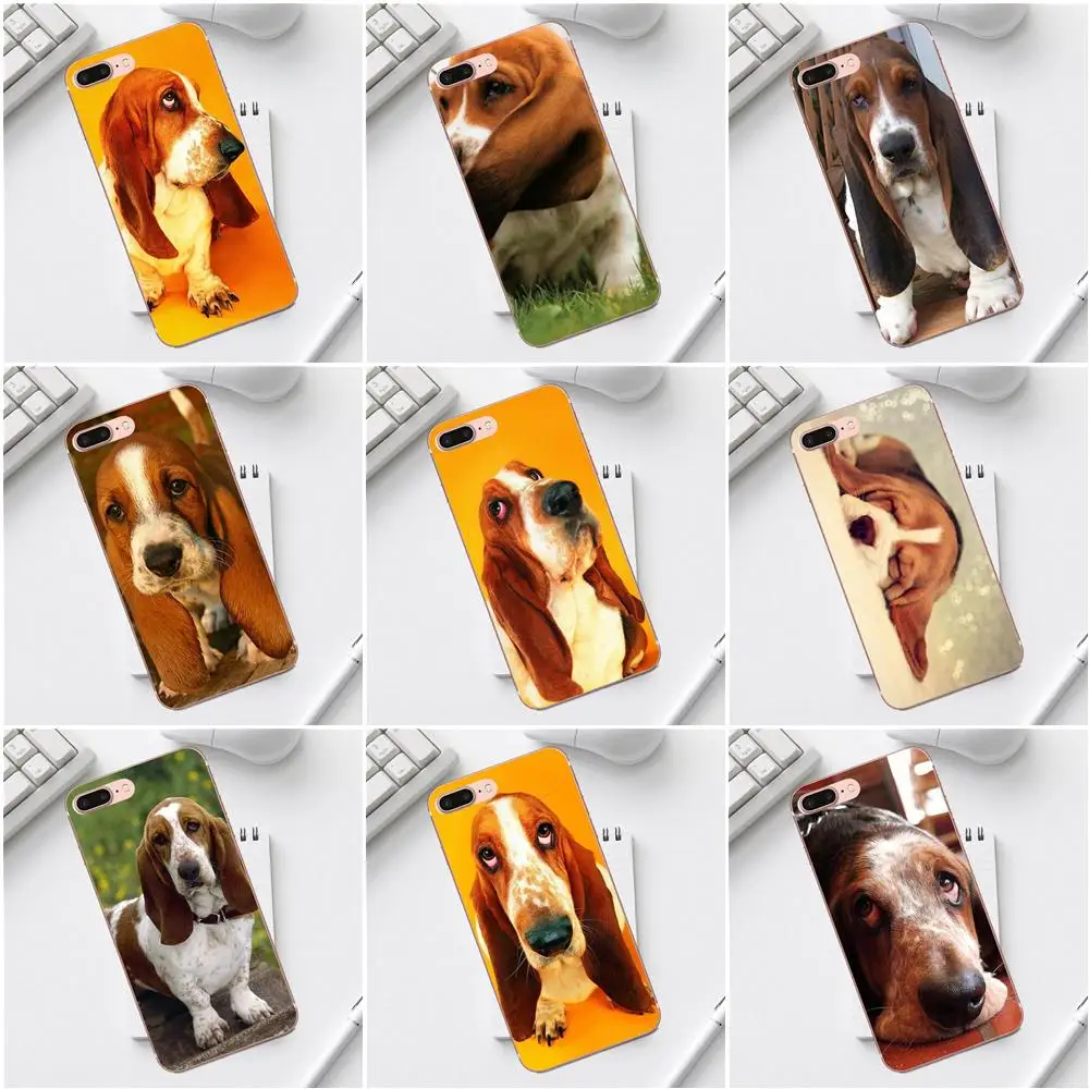 Защитные чехлы из ТПУ для телефонов Basset Hound Dog Puppies Galaxy Alpha Core Prime Note 4 5 8 S3 S4 S5 S6 S7 S8 S9