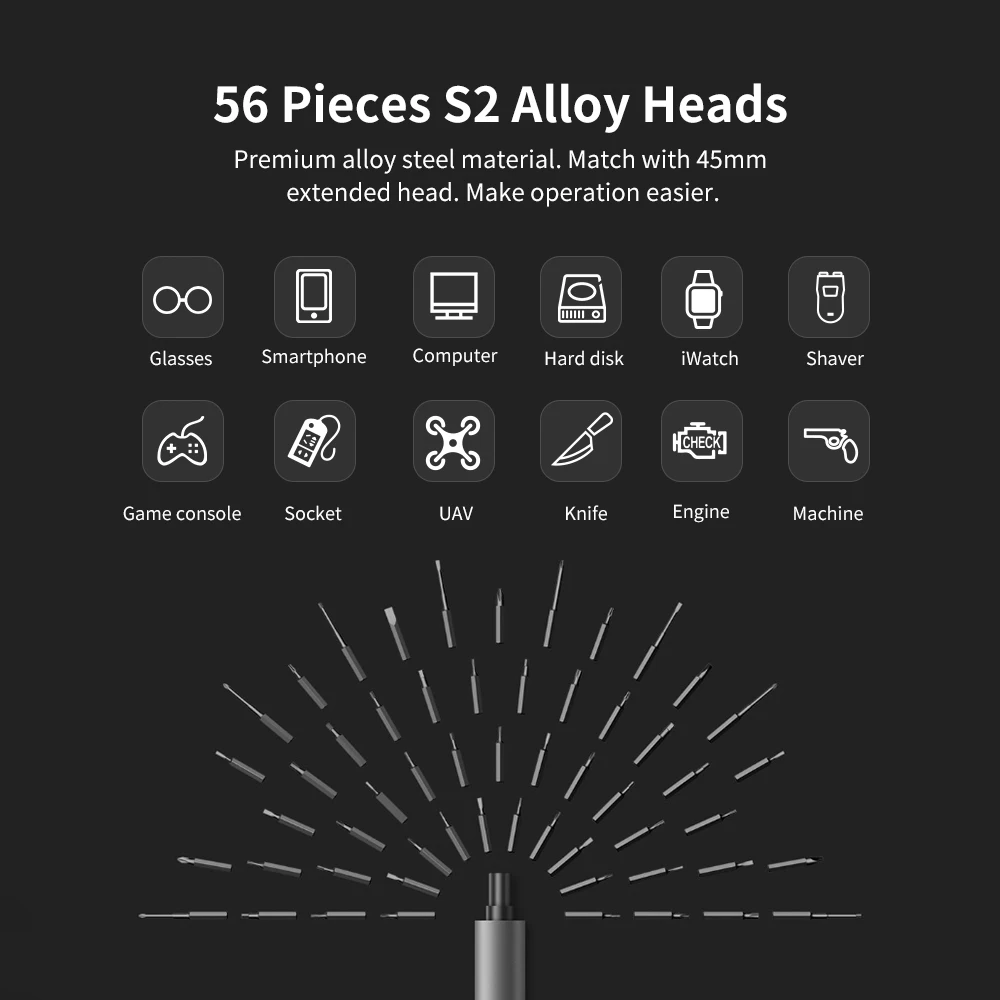 WOWSTICK 1F + электрическая отвертка с алюминиевым корпусом питание от литиевой