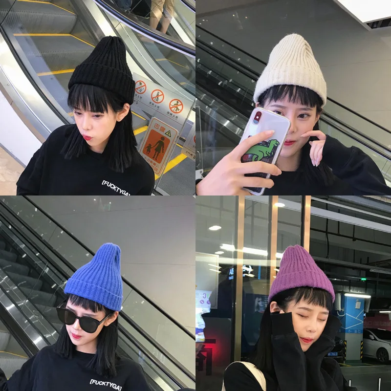 Распродажа модные красные вязаные шапки Осень-зима 2019 новые простые