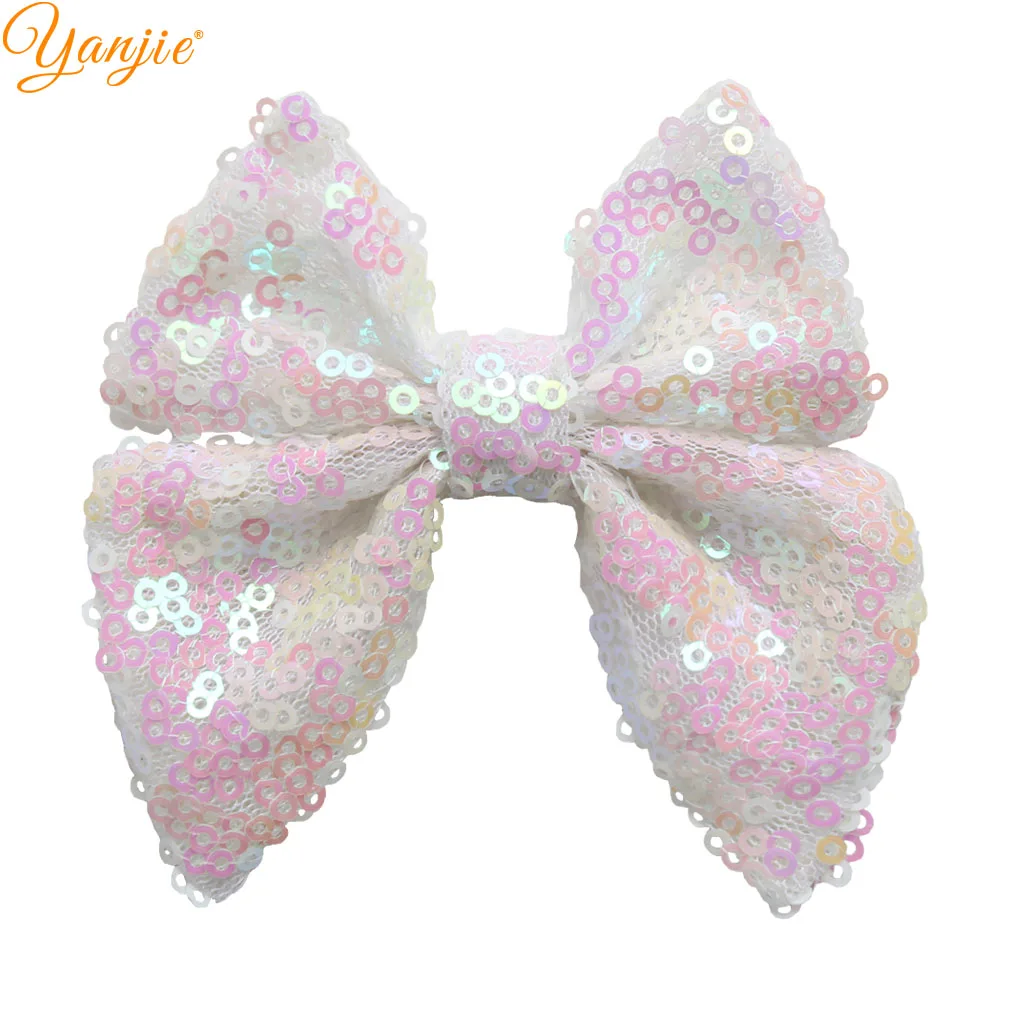 20 12 шт./лот Chic 3 ''Giltter блесток Сейлор банты на голову для девичьи заколки-пряжки Мода Hairbow банданы мужчин DIY аксессуары волос детей - Цвет: 20