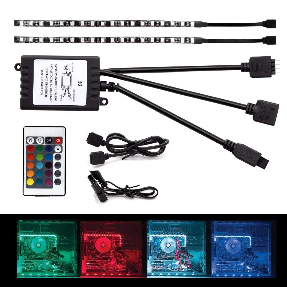Компьютер RGB светодиодный светодиодные полосы с пультом дистанционного