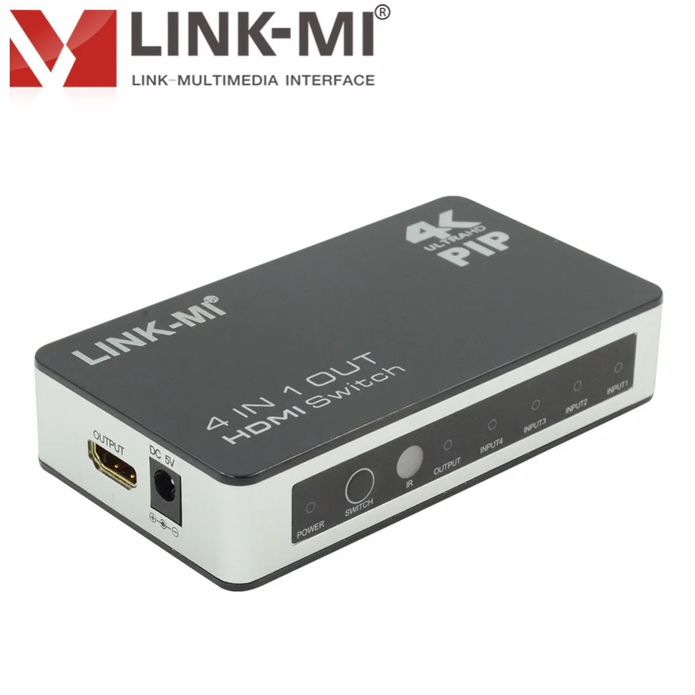 LINK MI H41P HDMI переключатель 4x1 4K x 2K @ 30Hz 3D PIP 4xHDMI женский вход порт 1 конвертер 4 в выход