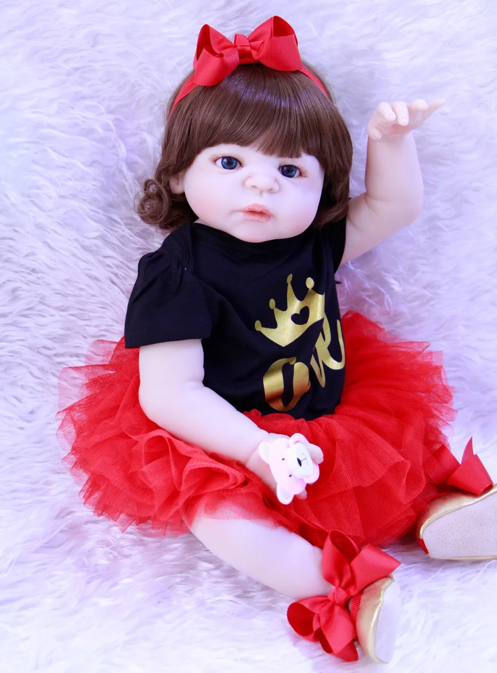 23 &quot57 см полный силиконовые возрождается для маленьких девочек куклы Bebe