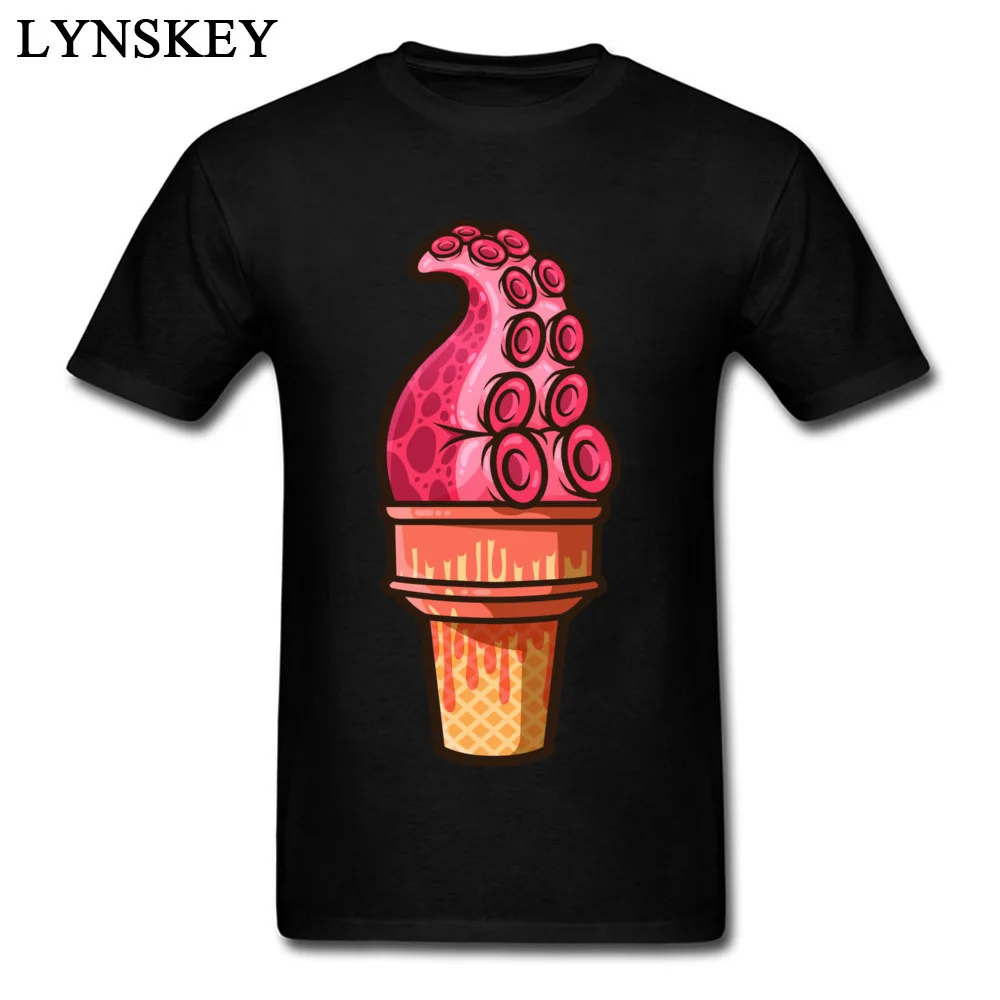 

Ice Cream T Shirt Men's Compression Cotton Funky Tshirt Tentacle Treat Band Series No Button O Neck Tops