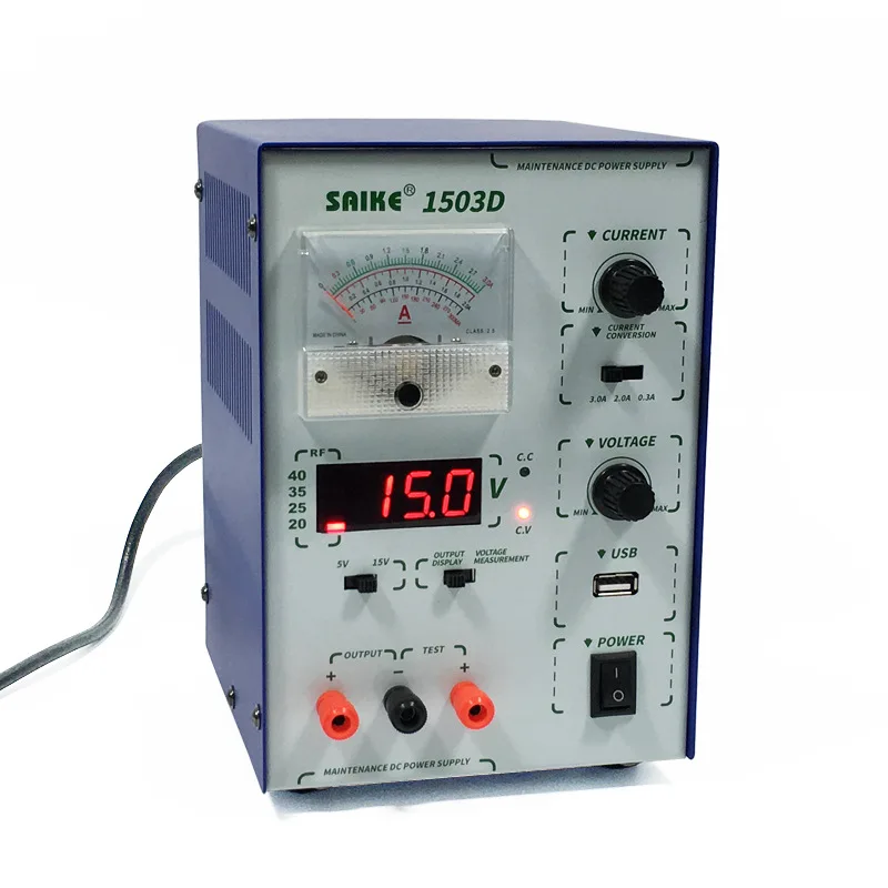 SAIKE 1503D DC Регулируемый источник питания 15 V 3A лабораторный блок с интерфейсом