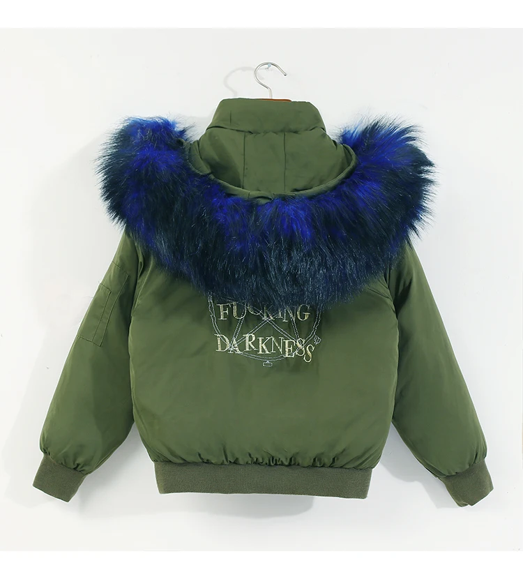 Новинка 2017 года пуховая куртка Короткая Повседневная воротник Большой волос Flying