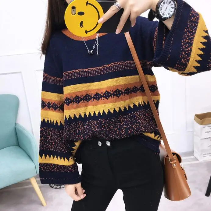 Женские свитера для зимы и пуловеры рождественские свободные Джемперы Mujer свитер