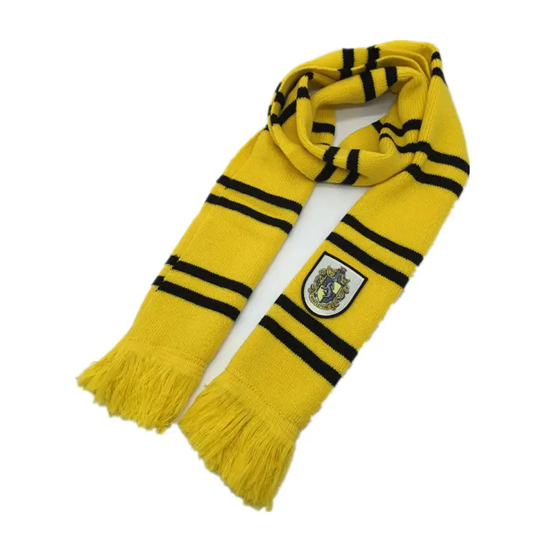Hufflepuff scarf Детские халаты для взрослых, плащи, галстуки, шарфы, кепки, Маскарадные костюмы, Гриффиндор, шляпы Ravenclaw, мантия, Слизерин, Хаффлпафф, шарфы для мужчин и женщин - Цвет: Hufflepuff scarf