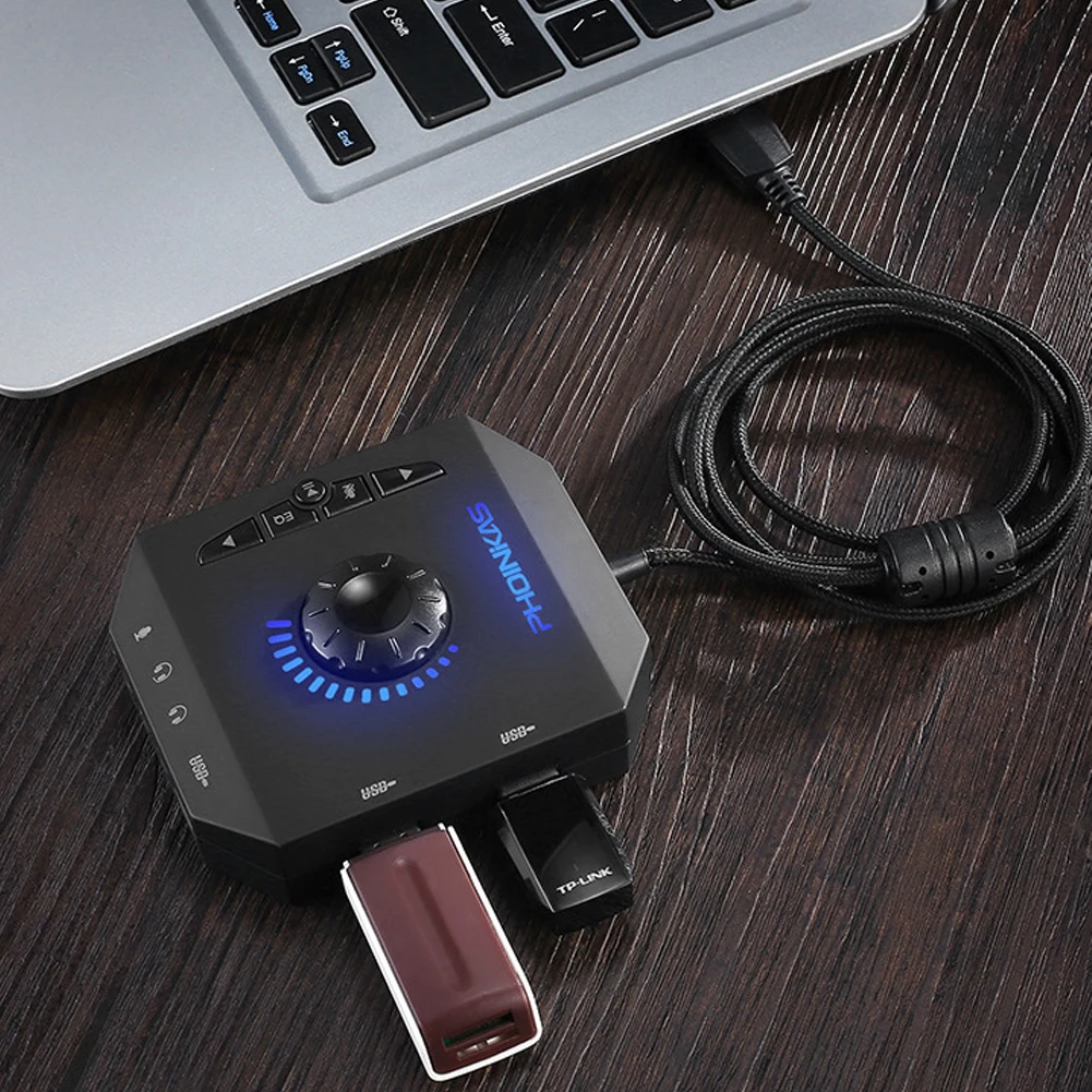USB хабы аудио адаптер внешняя стерео звуковая карта 3,5 мм наушники микрофон ПК