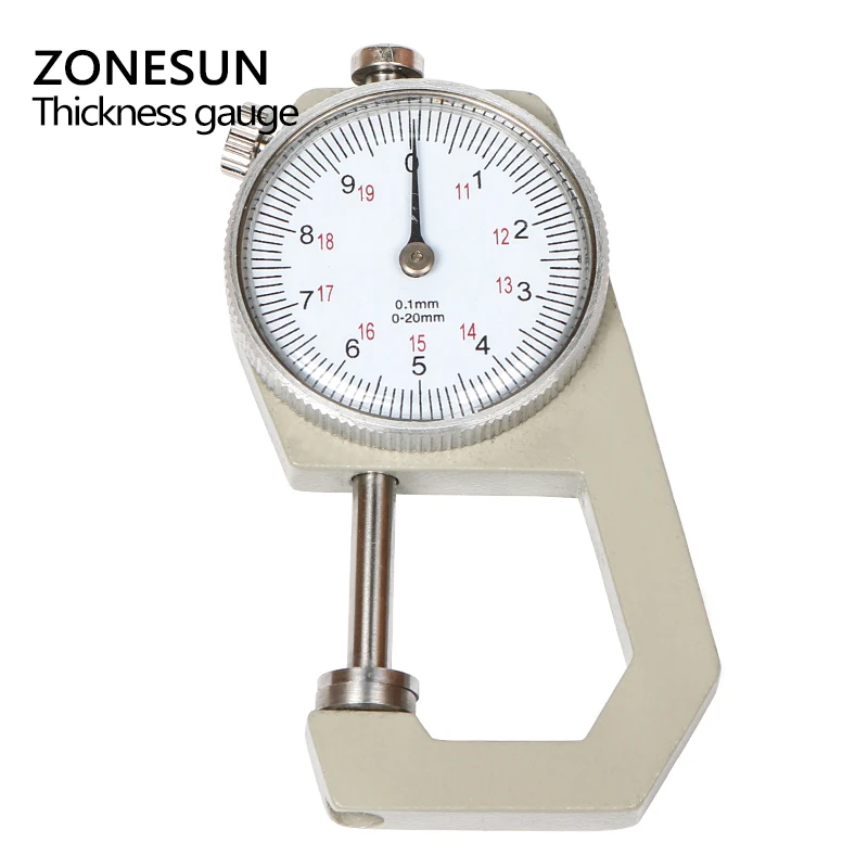 Толщиномер циферблата ZONESUN 1 шт. измеритель толщины плоская головка 0 10*0 мм или 20*0