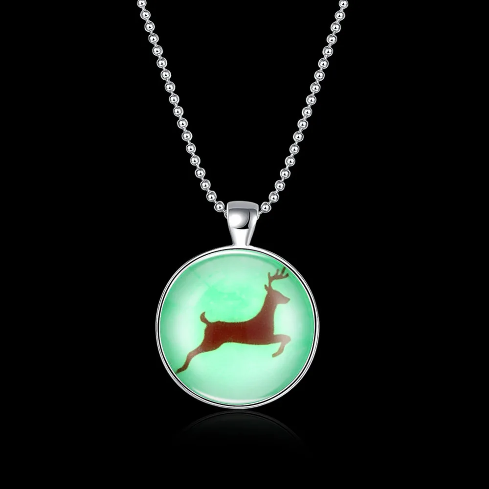 Рождественский подарок 2017 благоприятный олень кулон Цепочки и ожерелья