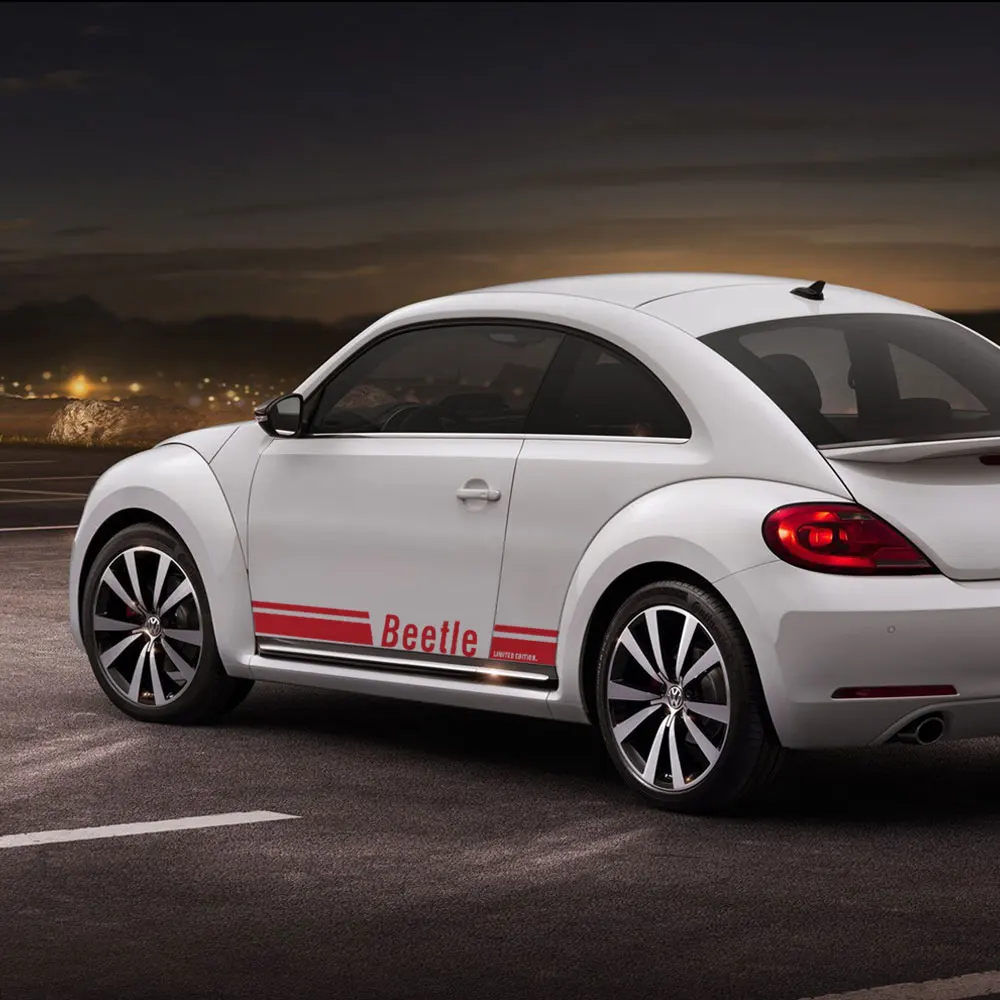 Пара боковой юбки гоночная полоса наклейка для Volkswagen Beetle 2010- Ограниченная серия графическая Наклейка s