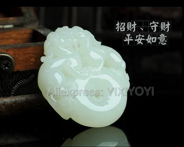 Wonderful Handwork Natural Green Grade A Jadeite Carved Double PiXiu Buckle Lucky Pendant + Free Necklace Certificate Jewelry | Украшения и