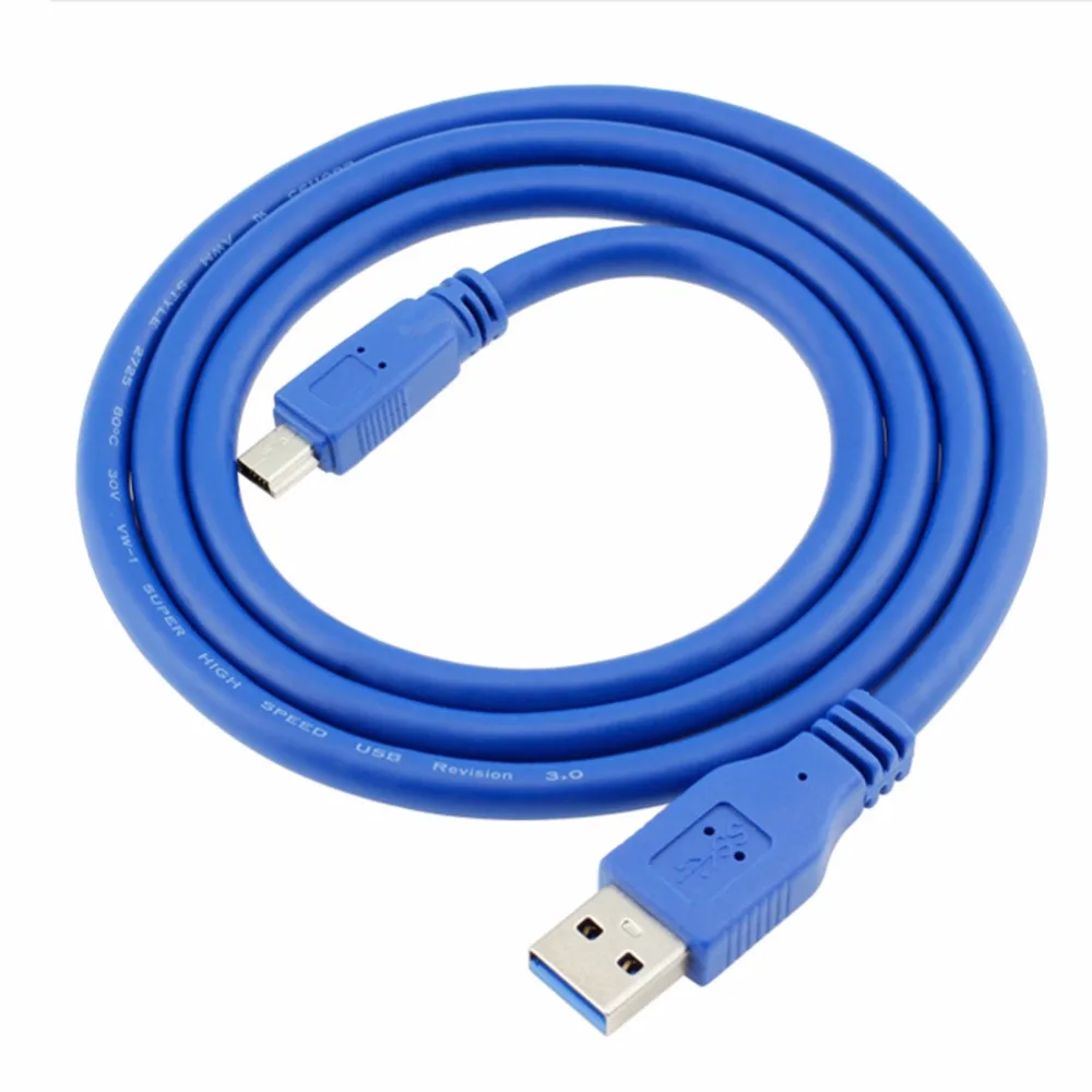 2017 горячий Стильный Круглый Синий SuperSpeed USB 3 0 кабель типа A Male для Mini B 10 контактный
