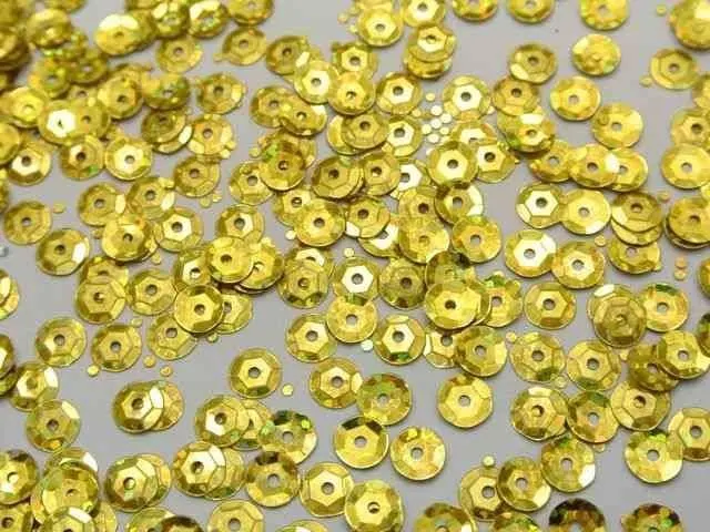 5000 Золотая лазерная голограмма 6 мм чашка круглая свободная блестка с пайетками