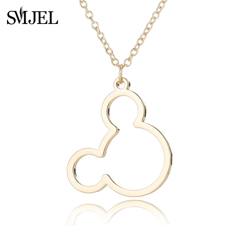xl530 SMJEL, Минни, бижутерия с Микки, Микки, ожерелье s для женщин, девочек, нержавеющая сталь, милый кулон для животного, ожерелье, Детские аксессуары - Окраска металла: xl530