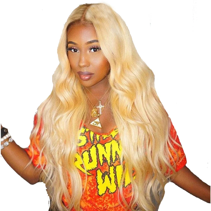 613 Blonse 360 парики из человеческих волос на сетке спереди предварительно выщипанные